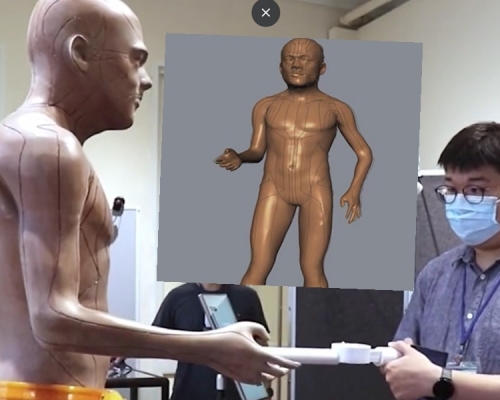 港醫生團隊成功研發3D針灸銅人。中新社影片截圖
