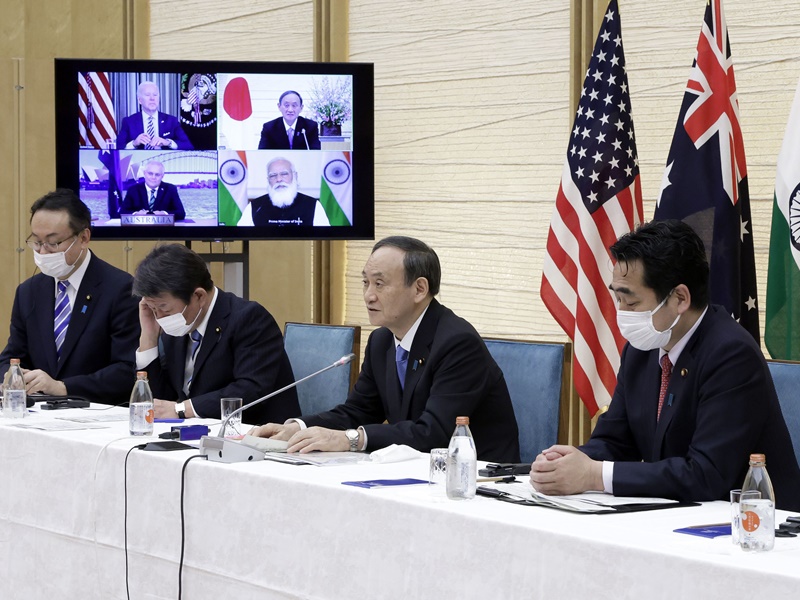 「四方安全对话」12日首度举行领袖视像峰会。AP