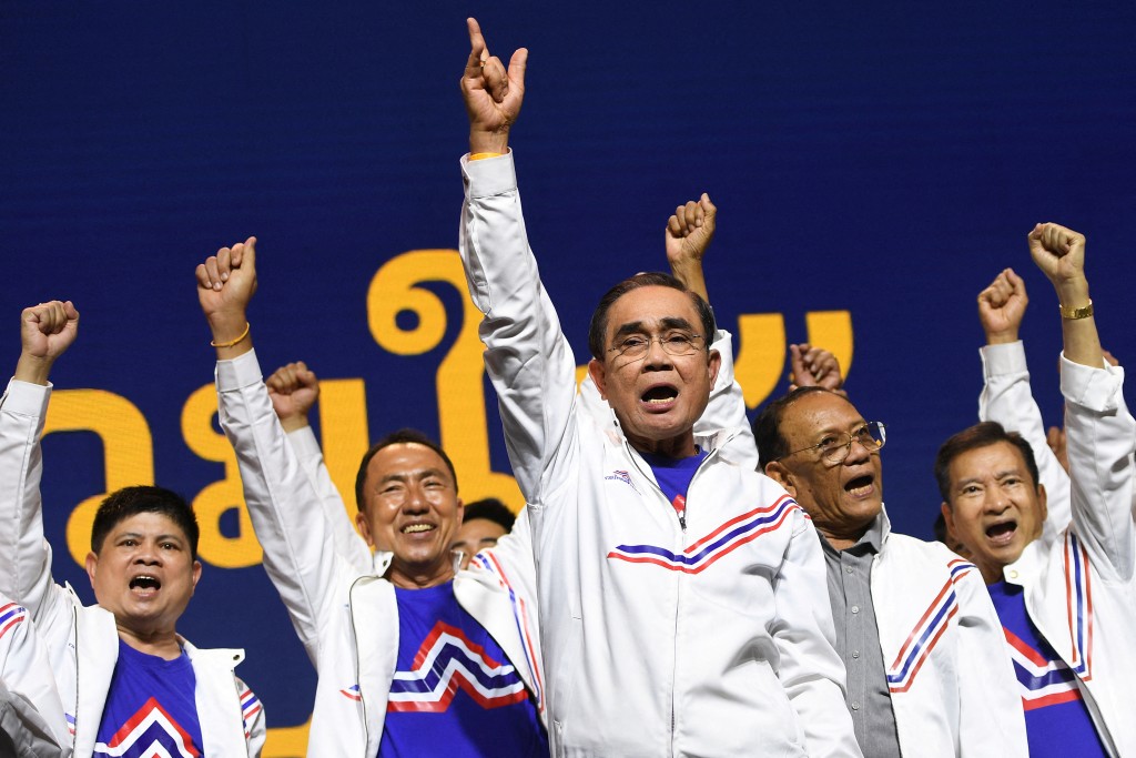 现任泰国首相巴育月初以首相参选人身份出席一个新政党的活动。 资料图片