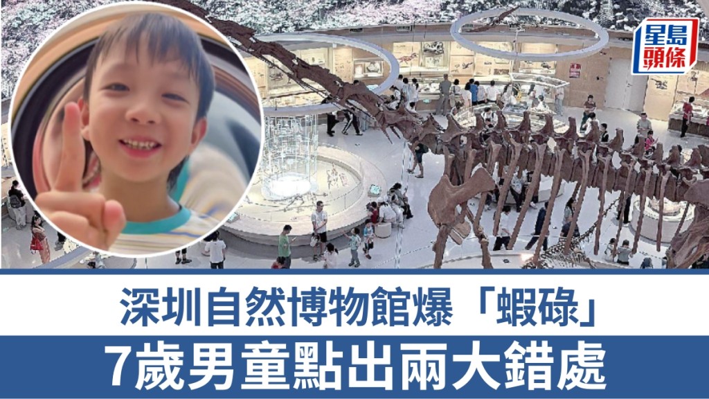深圳7歲醒目男童點出深圳自然博物館兩大「蝦碌」。 小紅書