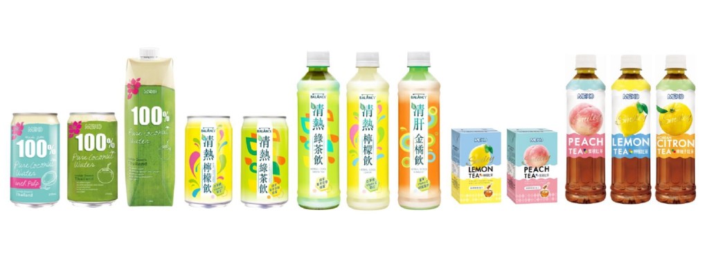 MEKO 100%纯椰青水系列、Balancy系列及Smiley果茶系列。