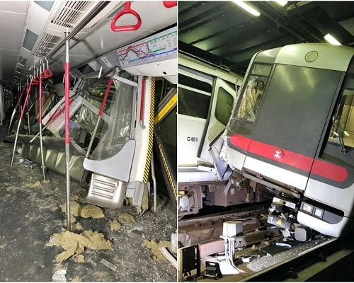 其中一列車的車廂損毀。