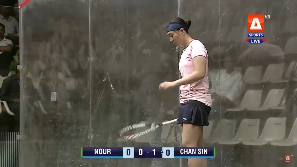 陈善钰以黑马姿态杀入女子组决赛。比赛直播截图