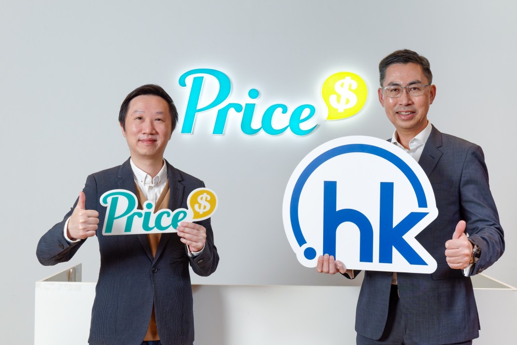 左: Price.com.hk 董事總經理李家賢, 右: 香港互聯網註冊管理有限公司行政總裁黃家偉工程師
