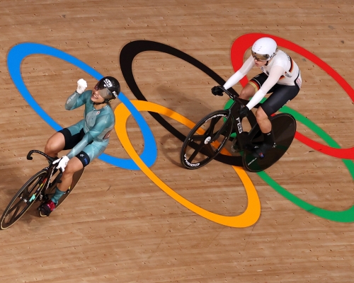 李慧诗握拳庆祝摘牌。 Reuters