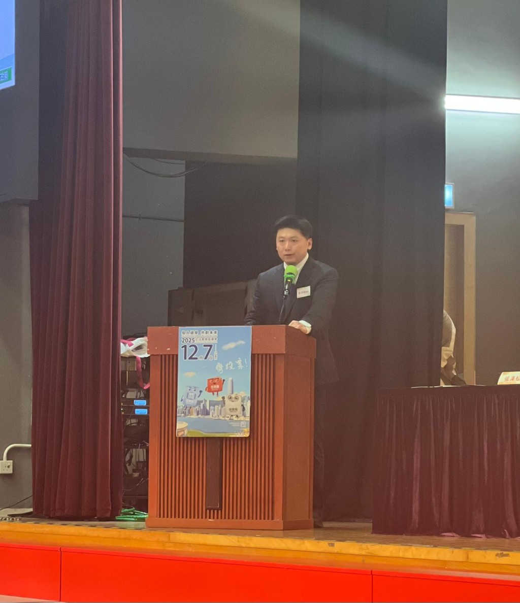 張澤松在政綱提出五大重點政策主張。佘丹薇攝 張澤松在政綱提出五大重點政策主張。佘丹薇攝