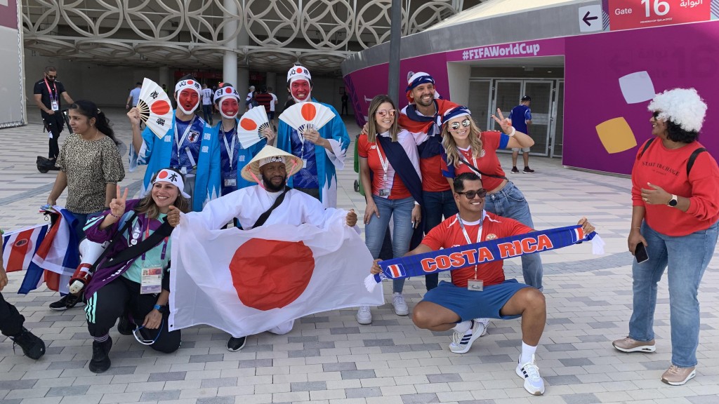 日本與哥斯達黎加球迷都非常友善。