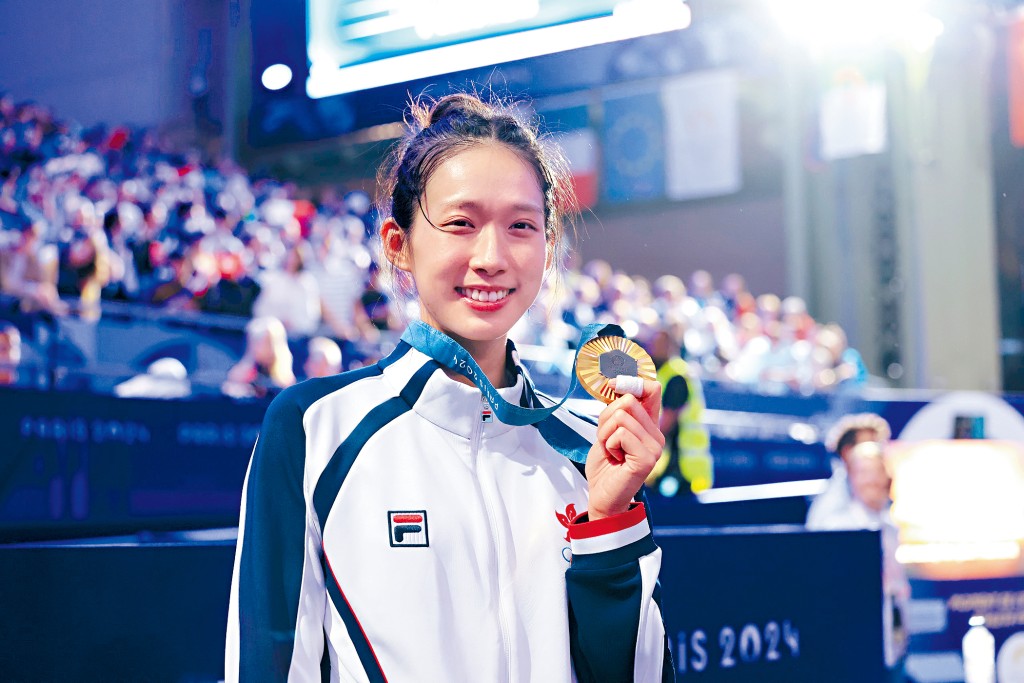 江旻憓在巴黎奧運歷史性奪金後退役。 江旻憓在巴黎奧運歷史性奪金後退役。