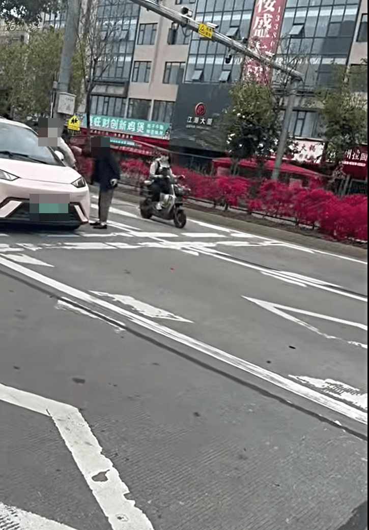 平治上一對男女與比亞迪司機理論。fb：港車北上自駕遊同樂會