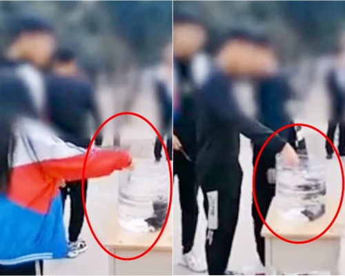 河南一間學校被指強迫學生銷毀手機，引起網民熱議。影片截圖