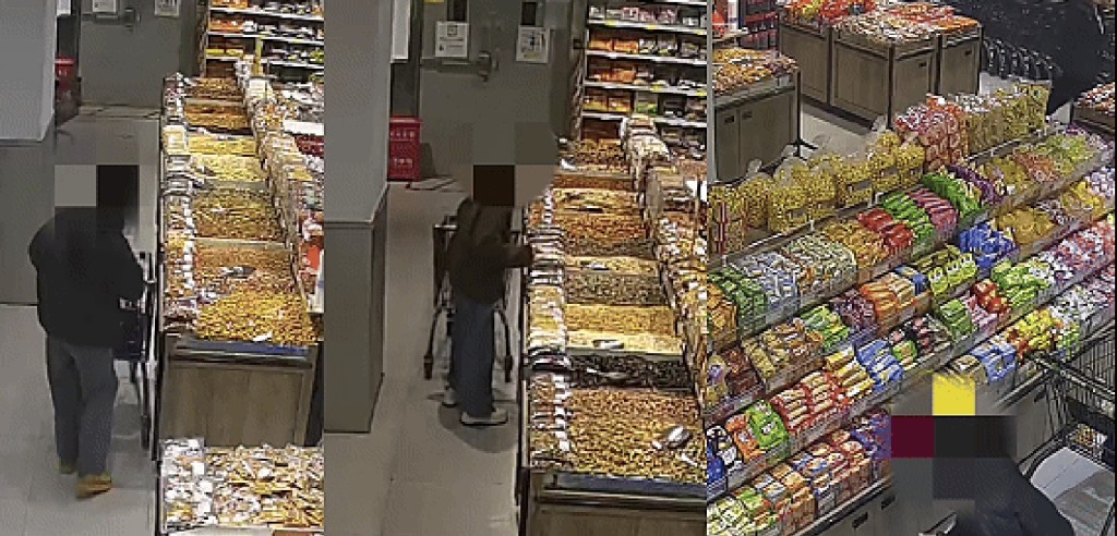 超市CCTV揭發一名女子經常盜竊，警方指該女子在公司擔任法務職務。