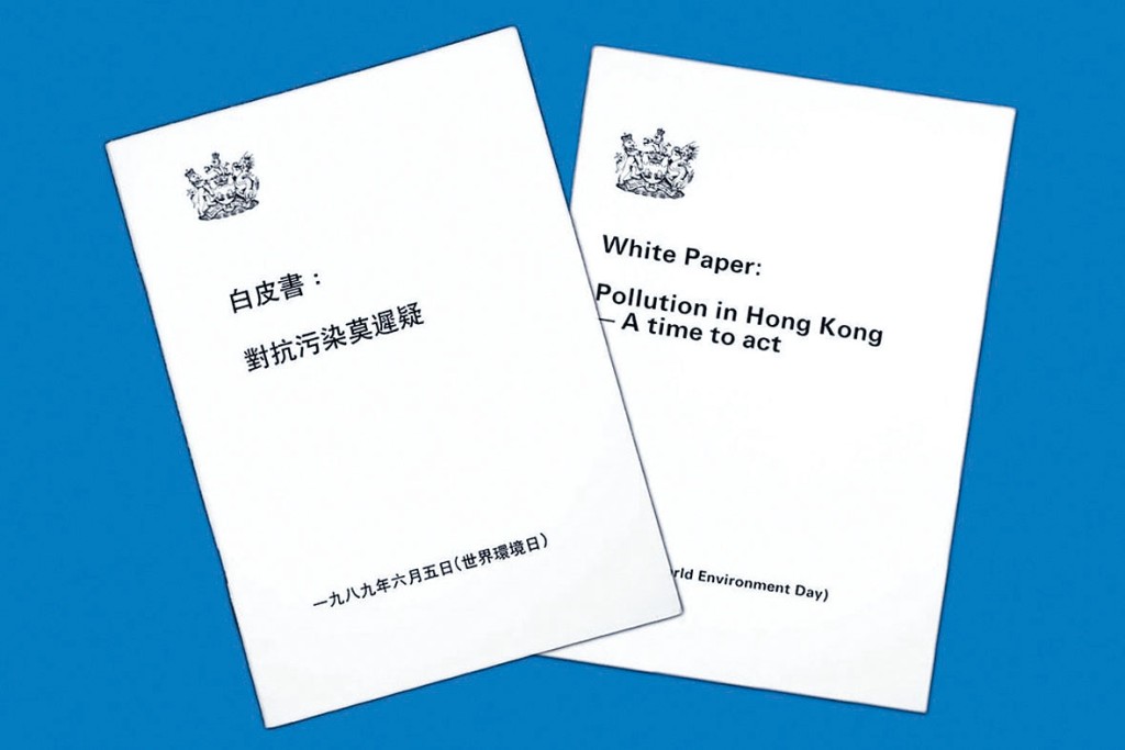 港府於一九八九年世界環境日發表《白皮書：對抗污染莫遲疑》，提出了「策略性污水排放」的建議報告書。