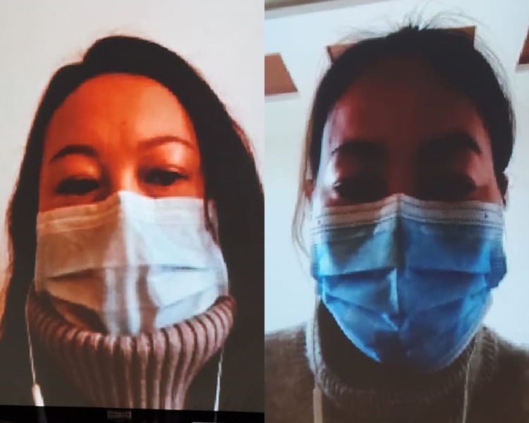 身處武漢的邱太(左)；身處黃石市的孕婦侯小姐(右)。