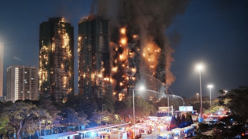 大埔宏福苑發生五級大火,多間中小學公布今日停課一天。資料圖片 大埔宏福苑發生五級大火,多間中小學公布今日停課一天。資料圖片