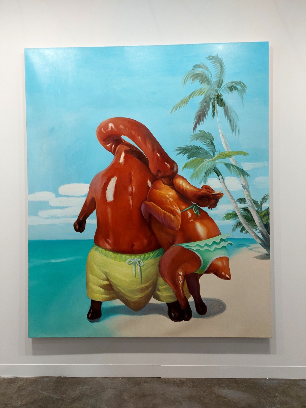 內地藝術家王興偉作品《熱戀》,玩味十足。