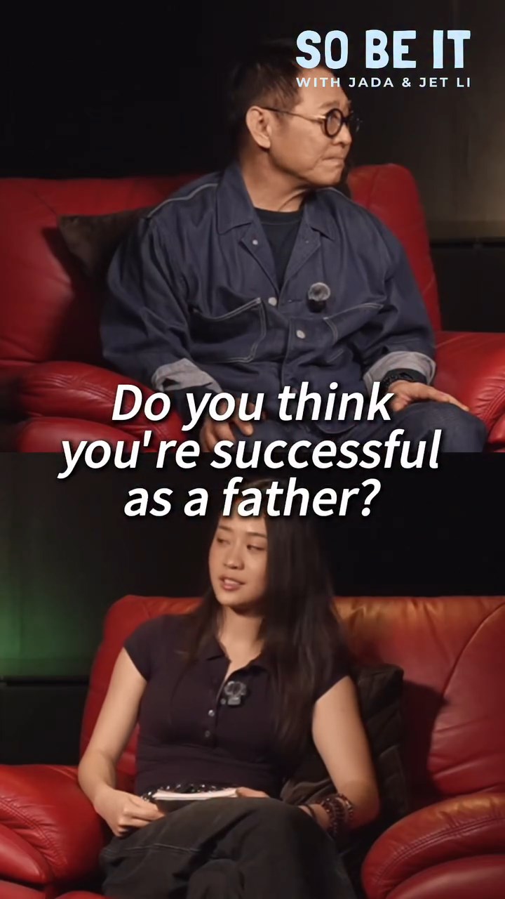 細女Jada在訪談中,向父親李連杰拋出提問。 細女Jada在訪談中,向父親李連杰拋出提問。