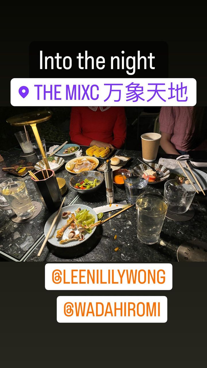林作分享與母親、裕美在深圳晚餐的照片，可見「婆媳」關係密切。