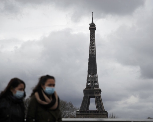巴黎再次實行封城防疫措施一個月。AP圖