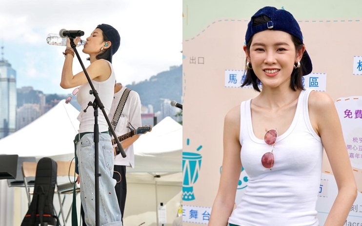 戶外騷雖然超熱，但陳蕾可與歌迷近距離互動。