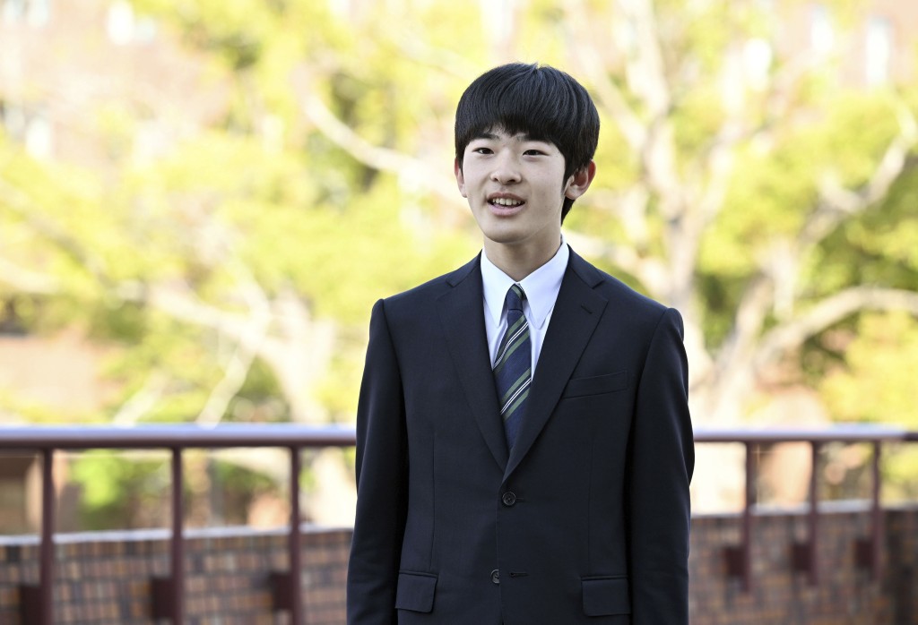 悠仁親王今年4月起就讀筑波大學。美聯社 悠仁親王今年4月起就讀筑波大學。美聯社