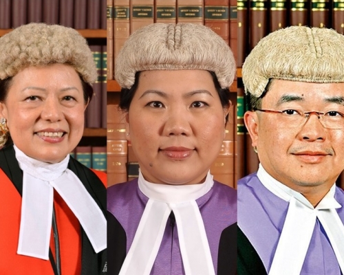3名國安法指定法官杜麗冰、彭寶琴及陳嘉信。資料圖片
