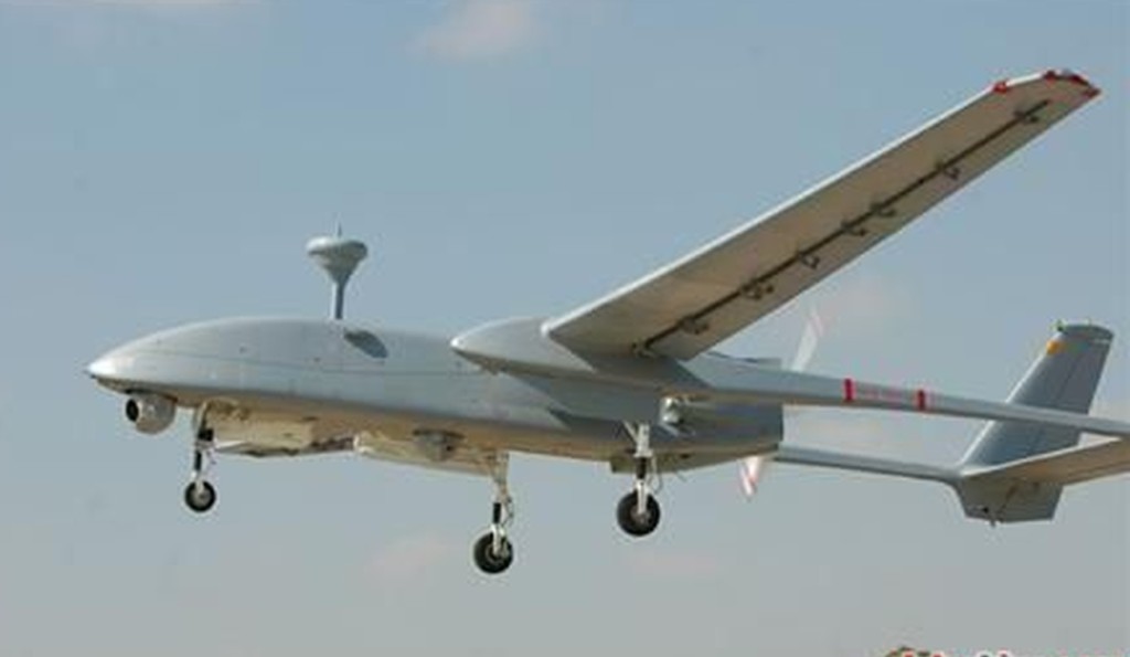 可滯空超過四十小時的高空遠程偵察無人機「BZK-005」，其被稱為中國版的「全球鷹」。新華社