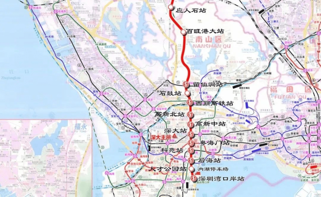 深圳5条地铁线路年内开通。