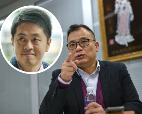 林志偉不點名批評許智峯（小圖）棄保潛逃。資料圖片