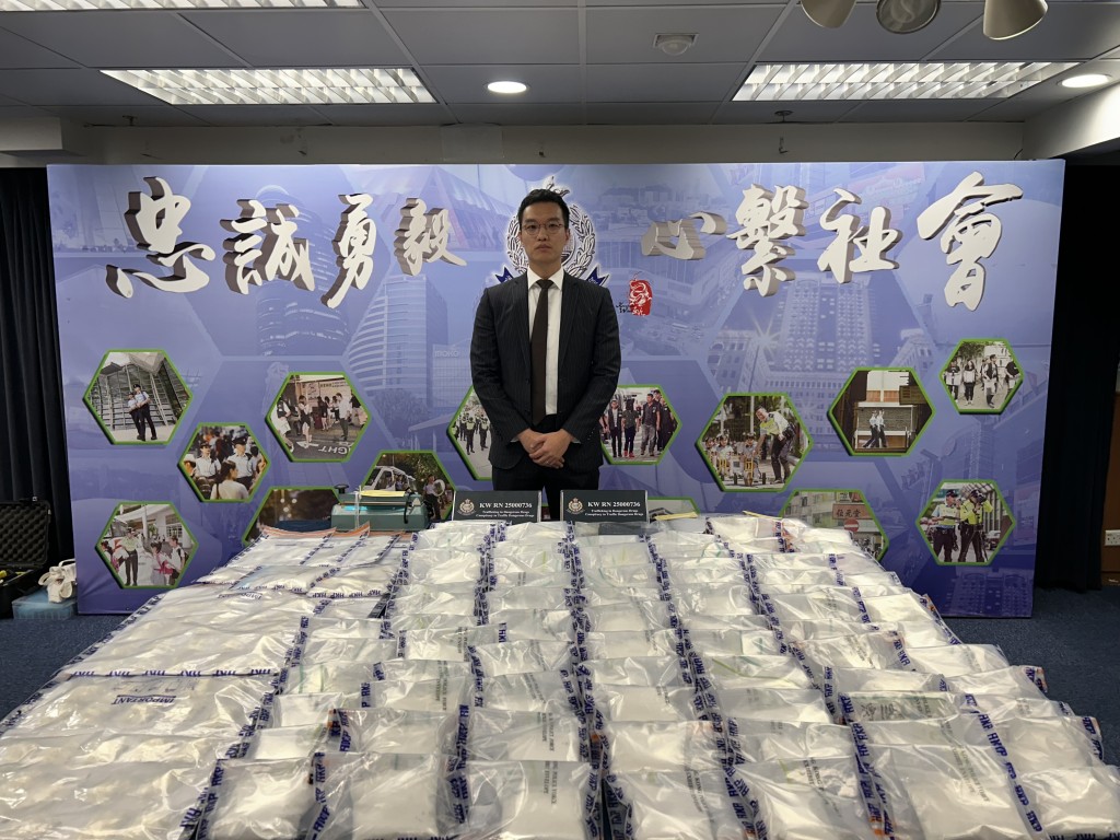 警方西九龍總區重案組第4A隊高級督察林家樂交代案情。 警方西九龍總區重案組第4A隊高級督察林家樂交代案情。
