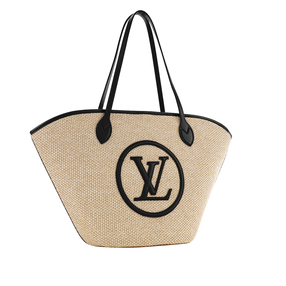 新系列的酒椰葉拼搭壓花皮革Tote Bag,可為清爽造型錦上添花。。