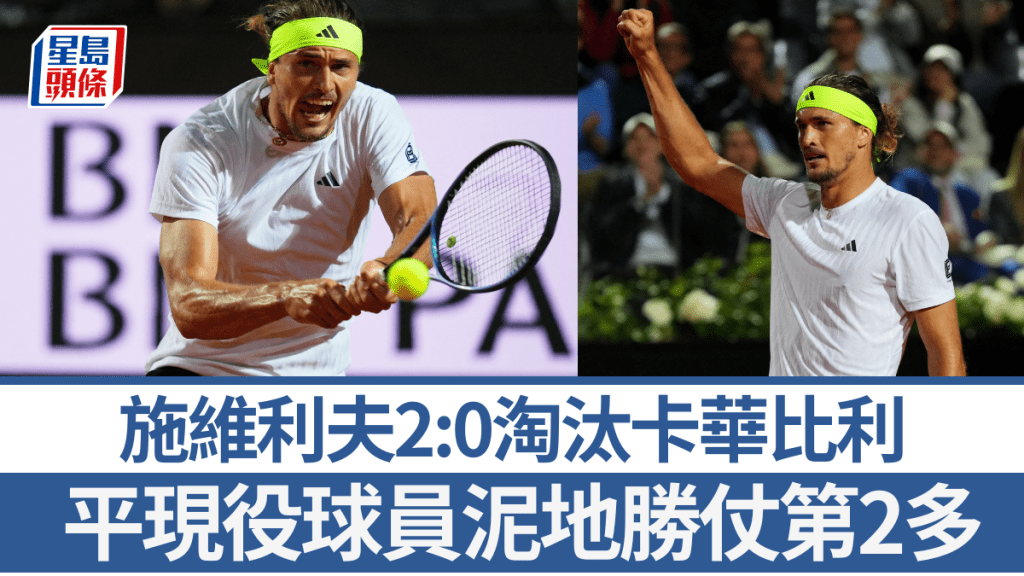 施維利夫次圈順利過關,成現役男球手泥地場勝仗第2多。REUTERS
