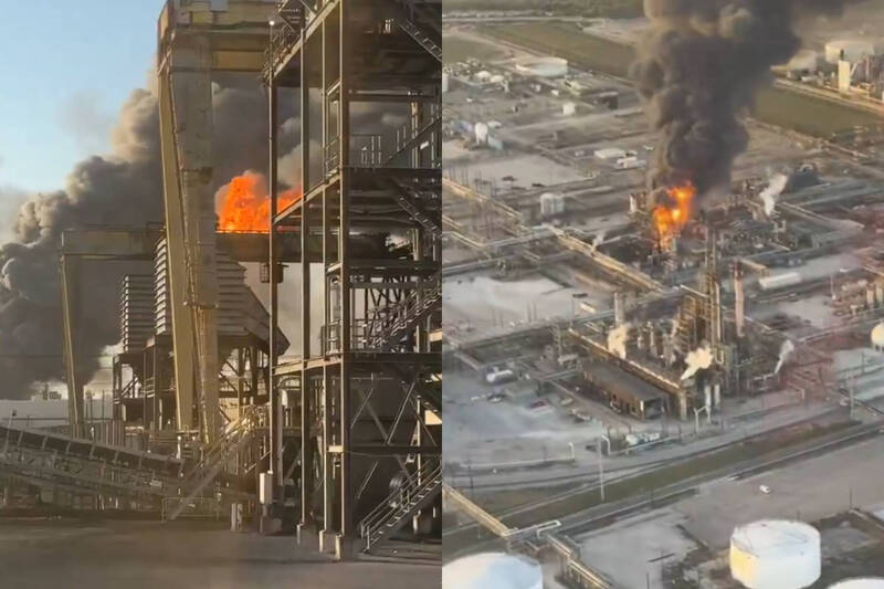美國德州瓦萊羅煉油廠發生爆炸。X@MarioNawfal