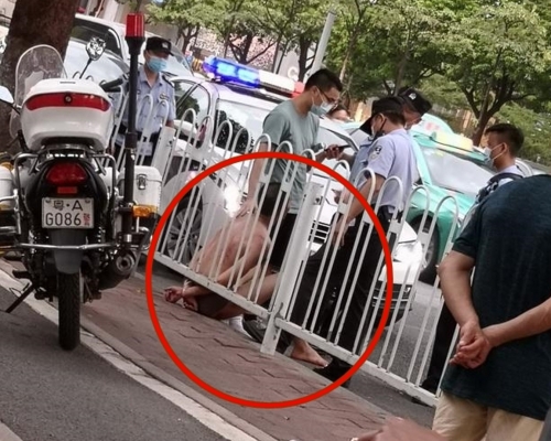 涉案男子被捕。 微博圖