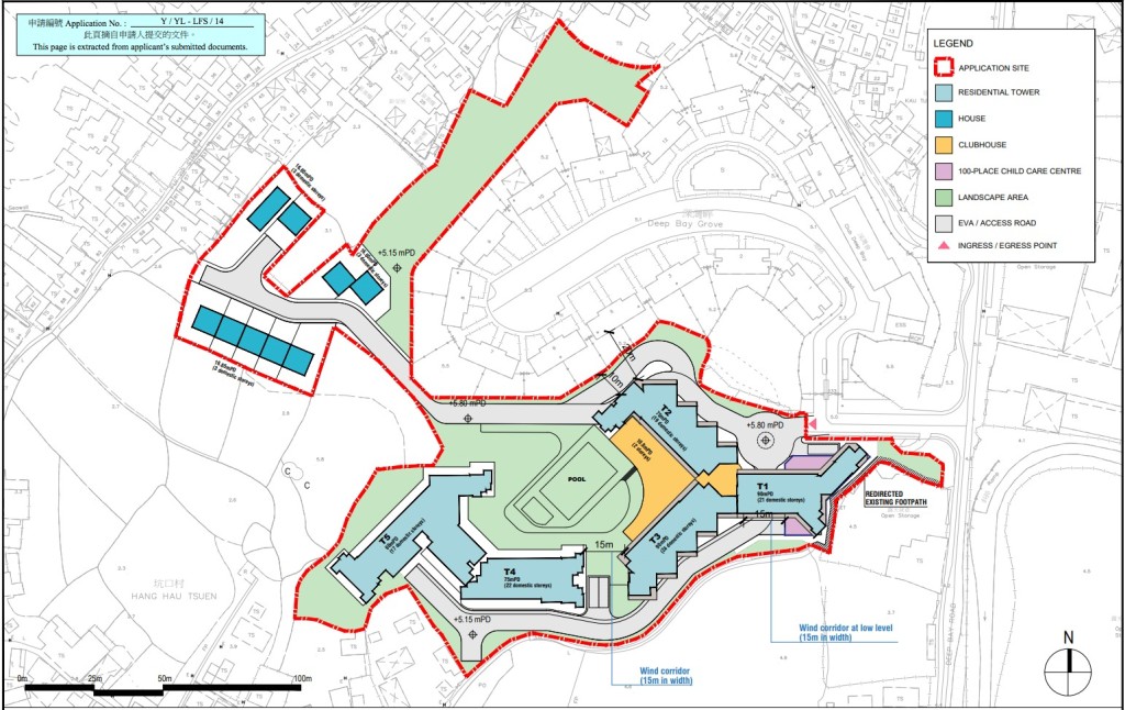 元朗流浮山住宅地申建1246伙。