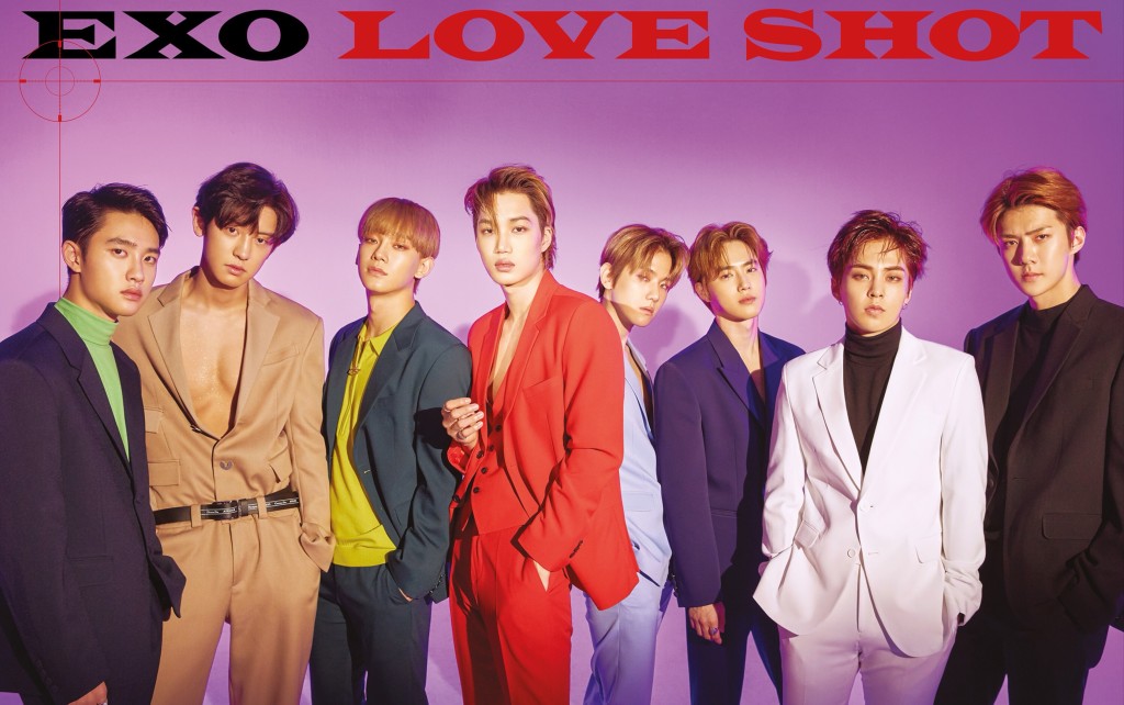 EXO成員（左起）D.O.、燦烈、Chen、Kai、伯賢、Suho、Xiumin、世勳。