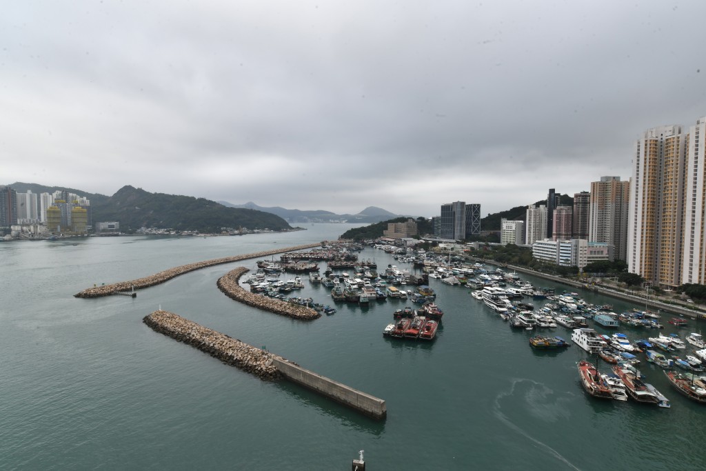 从露台外望是鲤鱼门海景及箕湾避风塘。