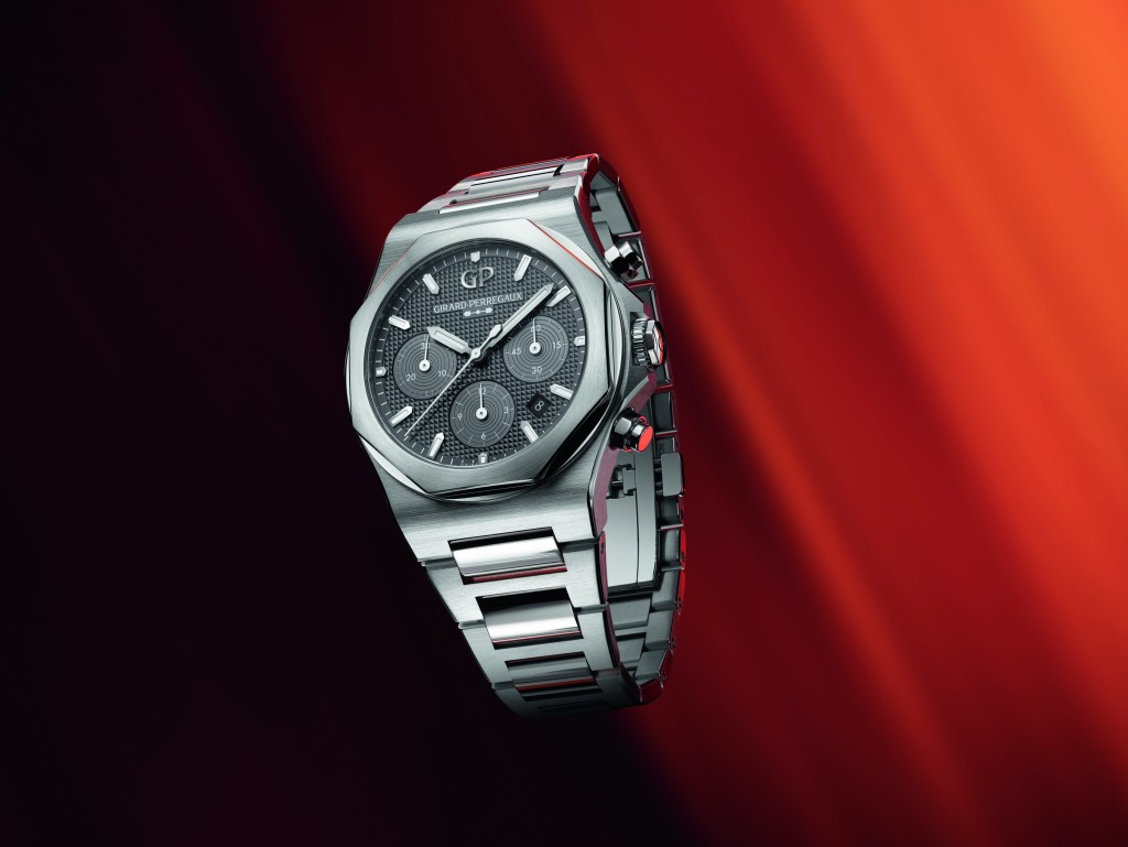 首次以鈦金屬製作的Laureato計時錶，腕錶名字「Ti49」。