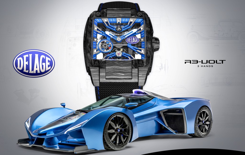 Rebellion Delage D12腕表 表壳：38.5 x 41.55mm碳纤维 机芯：手上链 售价：待定（限量30枚）