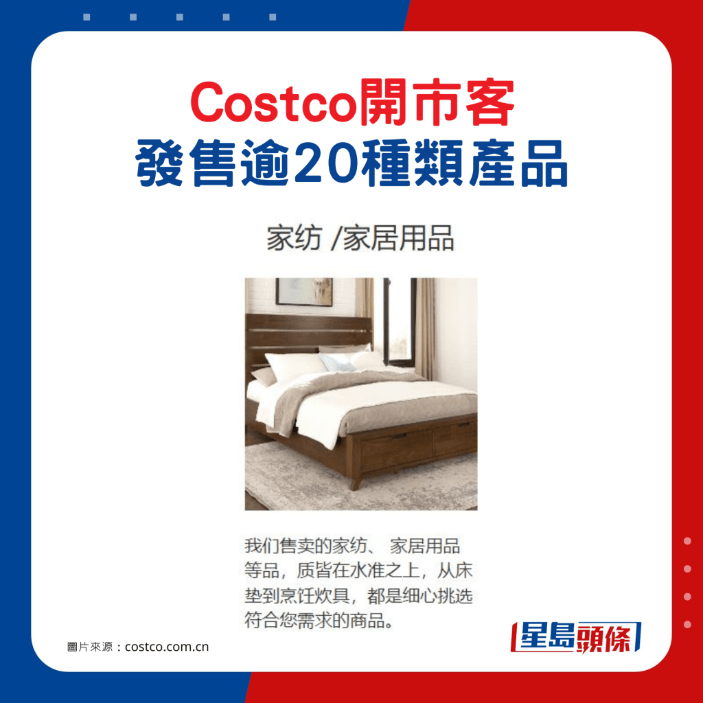 Costco開市客發售逾20種類產品