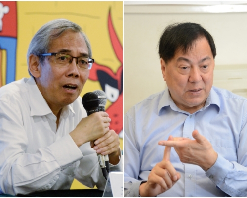 公務員事務局前局長王永平（左）、公務員工會聯合會梁籌庭（右）。資料圖片