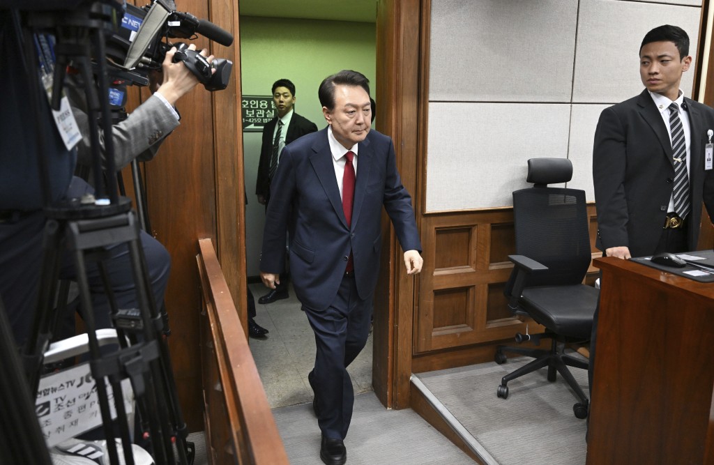 尹錫悅庭審現場首次對外公開。美聯社 尹錫悅庭審現場首次對外公開。美聯社