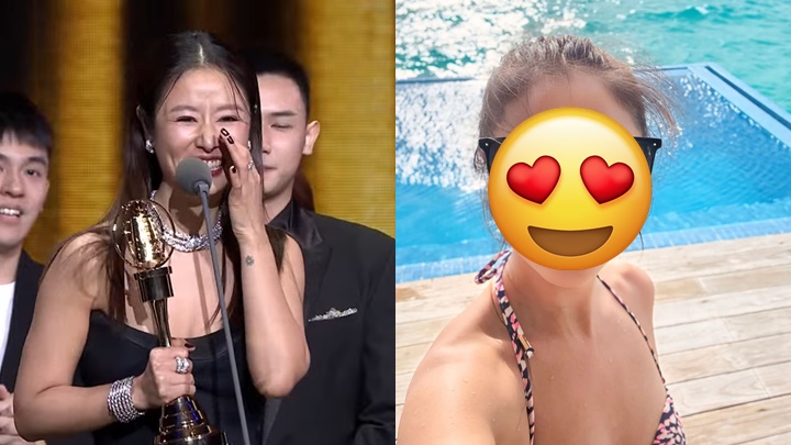 49歲林心如夏日派福利公開多款水著 一圖造型別緻網民關心有冇辦法呼吸