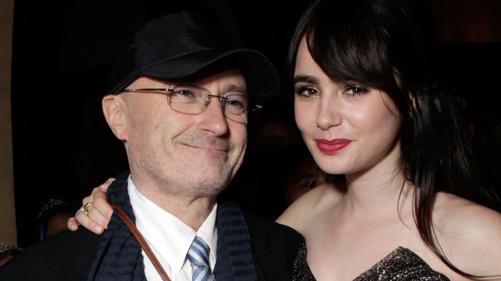 Lily Collins與父親Phil Collins。
