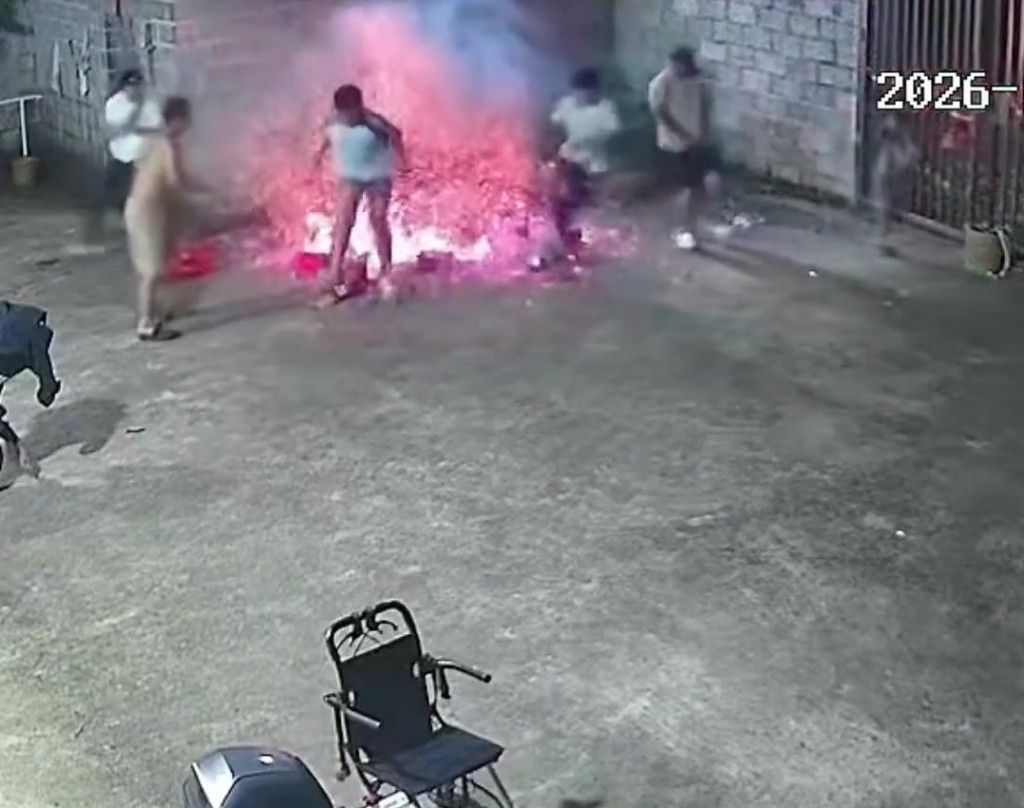 广西一家七口水泥地烧烤突爆炸。