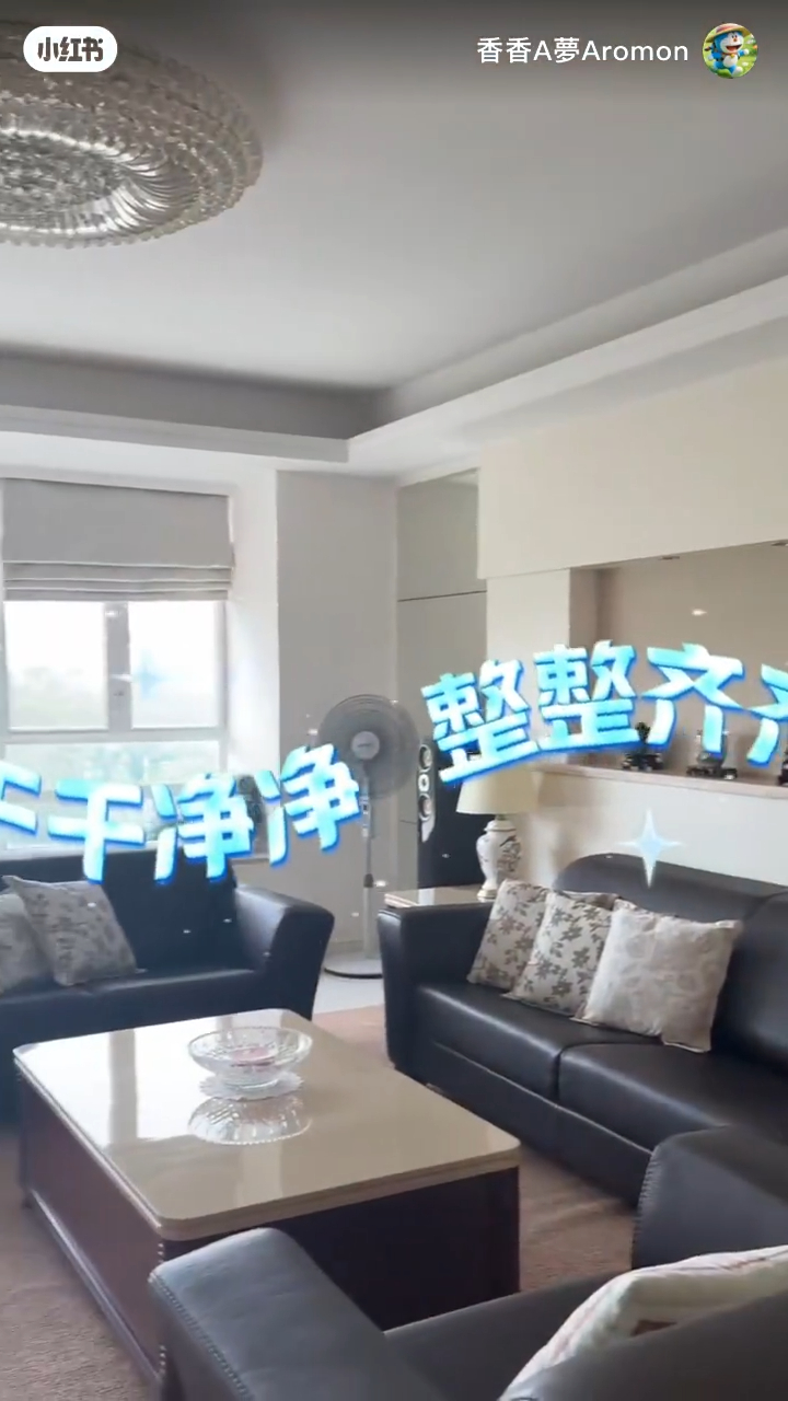 韓馬利的客廳,相當寬敞,採用簡約風格。 韓馬利的客廳,相當寬敞,採用簡約風格。