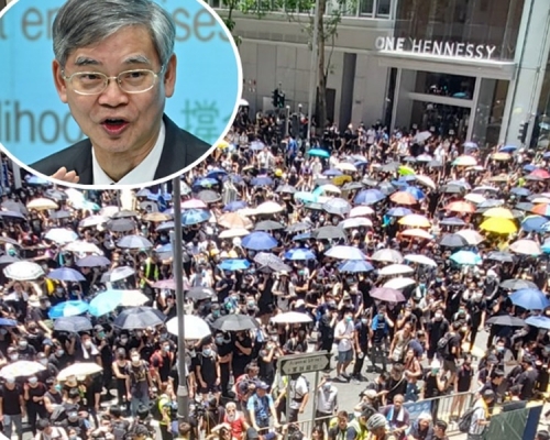 羅致光(小圖)指離港期間,無時無刻關注著香港的情況。