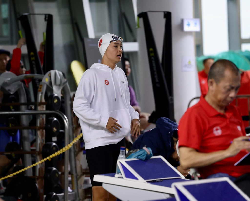 鄭莉梅準備在決賽上線前。徐嘉華攝