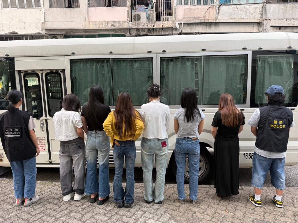 行動中，8名年齡介乎26歲至45歲的內地女子被捕。警方提供