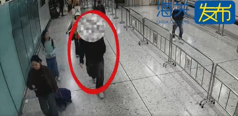 北上男子过关时被揭发身藏大麻烟。海关发布