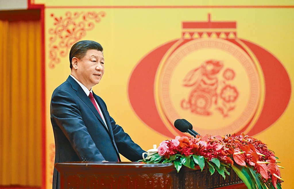 習近平昨天在新春團拜會上發表講話。